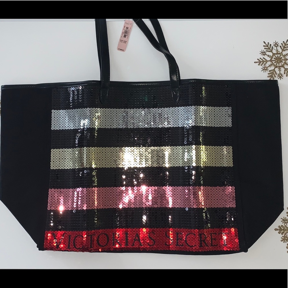 Victoria’s Secret sequin carryall tote bag